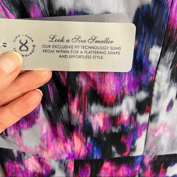 NYDJ Sz 4P Sylvia Dress Berry Tweed V-Neck Side Twist Slimming 3/4 Sleeve NEW - Picture 7 of 7